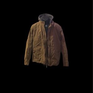 American Eagle Workwear Jacket  Full-Zip Fleece Hood Mock Neck Brown Mens XL